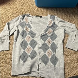 Gray Argyle Women's Sweater